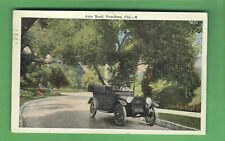 1924 ANTIQUE POSTCARD - CAR ON AUTO ROAD THROUGH PASADENA CALIFORNIA POSTED picture