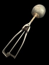 Antique Gilchrist #30 Squeeze Handle Ice Cream Scoop Nickel Over Brass picture