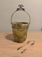 Antique WMF Silver-Plate Ice Bucket & Matching Claw Tongs. Circa ~1880-1900 picture