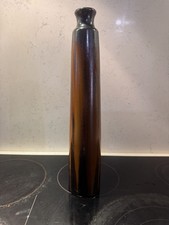 Vintage Glazed Ceramic Large Scale 15 inch Decorative Vase Drip Glaze picture