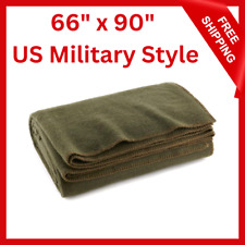 Olive Green Wool Blanket Warm Fire Retardant Blanket US Military Style 66