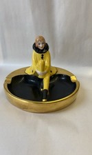 Exquisite Antique PORCELAIN PIERROT CLOWN ART DECO ASHTRAY Signed picture