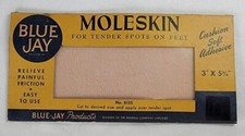 VNTG NOS Blue Jay Moleskin Adhesive Cushion Foot Care Package 1920s Advertising picture