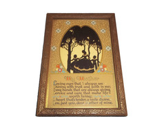 1930's Art Deco NEAR MINT ANTIQUE MOTHER SILHOUETTE FRAMED POEM MOTHERS DAY picture