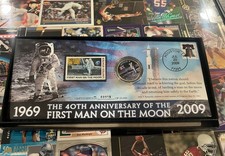 JFK Half Dollar, APOLLO 11, 40th, The First Man on the Moon Coin & Stamps #00978 picture