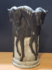 Vintage Six Stallion Horse Head Vase 14 