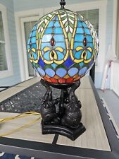 Tiffany Style Stained Glass Elephants Holding Air Balloon Lamp Stained Glass picture