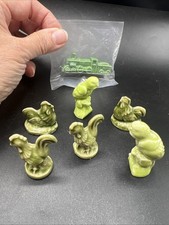Wade England Figurines Lot Of 7 All Green Parrots Chickens Train picture