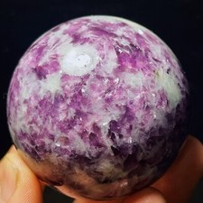Rare 358G Natural Plum Blossom Tourmaline Unicorn Gem Crystal Ball Healing L4178 picture