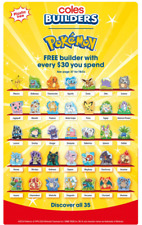 NEW COLES POKEMON BUILDERS  CARD -  COLLECTABLE - CHOOSE YOUR OWN  picture