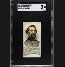 1889 N78 Duke's Cigarettes HISTORY OF GENERALS SGC 2 Nathan Bedford Forrest RARE picture