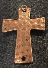 SMALL HAMMERED COPPER CROSS PENDANT picture