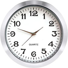 Mini Clock Insert 2-1/8 Inch (55 Mm) round Quartz Movement Miniature Clock White picture
