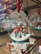 Disney Parks 2026 Happy Holiday Christmas Snow Globe Castle Ornament New picture