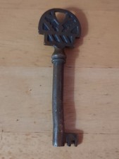 Vintage Eastlake Ornate Brass Skeleton Key Cabinet Dresser Hollow Barrel 3 Inch picture