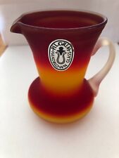 Vintage Pilgrim Glass – Satin Amberina Handblown mini pitcher with sticker picture