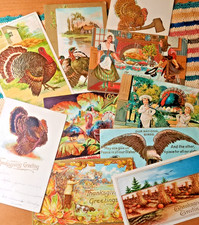 Early 1900's THANKSGIVING Postcard LOT ~ TURKEYS Harvest Time PUMPKINS picture