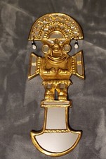 Handmade Painted & Carved Tumi Inca Ceremonial Knife Wall Hanger From Peru 🇵🇪 picture