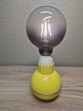 Vintage Enzo Mari Weighted Dumbbell Table lamp MCM Dimmable Bulb Yellow Retro picture