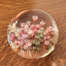 Vintage Wildflowers Paperweight Daisyglas Co Handmade Decorative Acrylic 4