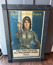 WWI US Propaganda Poster JOAN OF ARC SAVED FRANCE War Savings Stamps 1918 picture