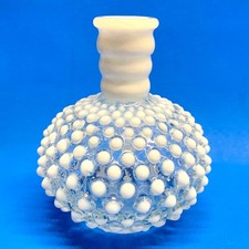 VTG Anchor Hocking Moonstone Opalescent Hobnail Vase Perfume Bottle *No Stopper* picture