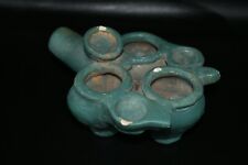 Authentic Large Ancient Islamic Turquoise Glazed Ceramic Lamp C. 13th - 14th AD picture