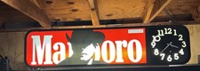 Marlboro Lighted Cowboy 1993 Cigarette Sign  Clock RARE WOW 2 Sided WORKS READ  picture