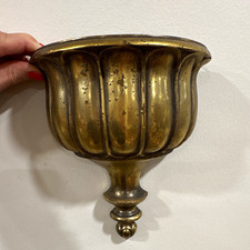 DART 1975 HOMCO 6037 GOLD Panel HOLLYWOOD REGENCY Wall POCKET PLANTER 9½