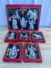 Vintage Lenox Silver Plated Sparkle & Scroll Christmas Ornaments-Set of 5 picture