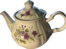Vintage China Sadler Teapot, small purple flowers 4 cup teapot, made in England picture