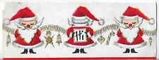 ARFEW Vtg CHRISTMAS CARD-apx 8.25x3 Hi Three Santa Claus' picture