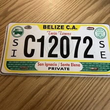 TWIN TOWNS, BELIZE Expired License PLATE SAN IGNACIO, SANTA ELENA  picture