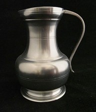 (31) Vintage German Pewter Creamer Pitcher Stamped Rein Zinn picture