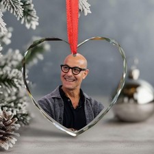 Stanley Tucci Christmas Ornament, Celebrity Fan Holiday Gift, Acrylic or Glass picture