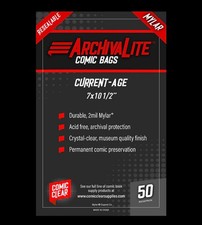 Current Age Mylar Comic Bags (50) - Comic Clear - Resealable Closure Type picture