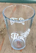 Pepsi Cola Clear Glass Drinking Glass tumbler soda cup libbey large heavy white picture