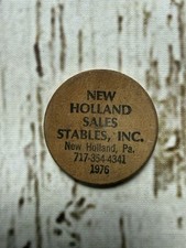 VTG New Holland Sales Stables New Holland PA 1976 Advertising Wooden Nickel Coin picture