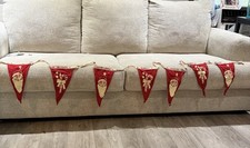 Vintage Merry Christmas Santa Claus & Candy Cane Pennant Banner picture