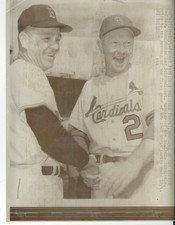 1967 Press Photo World Series Manager Dick Williams Red Schoendienst Shake Hands picture