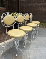 Woodard Butterscotch Vintage Set of 4 Wrought Iron Dining Chairs picture