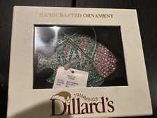 Ultra Rare Vintage Dillard's Trimmings Handcrafted Fish Ornament & Box picture