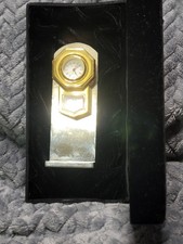  Vintage Bulova Miniature Brass Clock B0530 Carousel Collectible Desk Decor picture