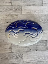 Porcellane D'Arte Trinket Box ITALY White Gold Blue Clouds Italia Hand Painted picture
