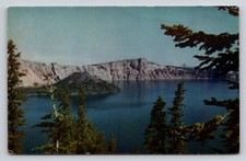 Vintage Crater Lake Oregon Postcard Wizard Island Kodachrome Mike Roberts picture