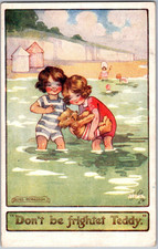 Antique 1922 Postcard Agnes Richardson Tuck Oilette Teddy Bear Swimming picture
