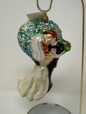Vintage CHRISTOPHER RADKO Wedding Waltz Bride & Groom Glass Blown Ornament 2001 picture