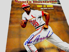 LOU BROCK Signed Cardinals Sports Illustrated Magazine/Photo -Guaranteed Auth. picture