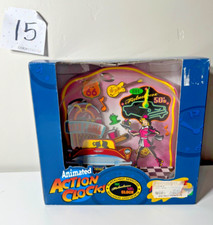Vtg The Fabulous 50s Animated Action Clock Moves 24hrs Blacklight Sensitive New picture