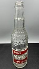 Vintage Barq’s Root Beer It’s Good Clear Bottle 12 Oz Stamped 5 77 20 Red White picture